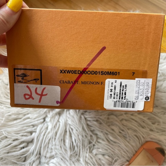 Tod’s Vintage Salmon Leather Brigitte 45mm Strappy Ring Slide Kitten Heel Mule 7 - Picture 9 of 10